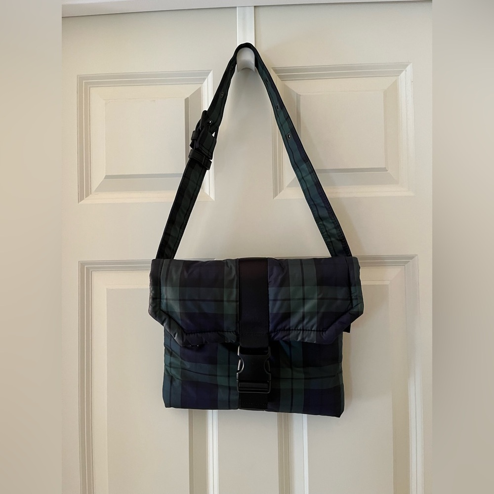 Puma Fenty by Rihanna Envelope Bag Green & Blue Plaid puffy crossbody pockets